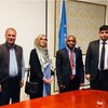 •	هبة نصير ونزار جبار وليث سلام والدكتور سيف عدنان اعضاء الهيئة العامة لمنظمة حمورابي لحقوق الانسان يشاركون في اعمال ورشة تدريبية بشأن دور الشباب بحماية حقوق الانسان