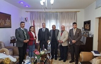 النائب أرشد الصالحي رئيس لجنة حقوق الإنسان في البرلمان العراقي يزور مقر منظمة حمورابي لحقوق الإنسان في بغداد
