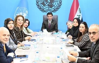 السيدة باسكال ايشو (وردا) ضمن وفد نسائي عراقي ناشط، تلتقي السيد محمد احسان رئيس بعثة اليونامي