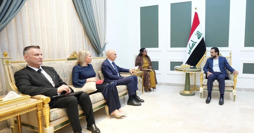 الحلبوسي ومفوض الأمم المتحدة لحقوق الإنسان يناقشان قضايا النازحين والإخفاء القسري وحرية التعبير