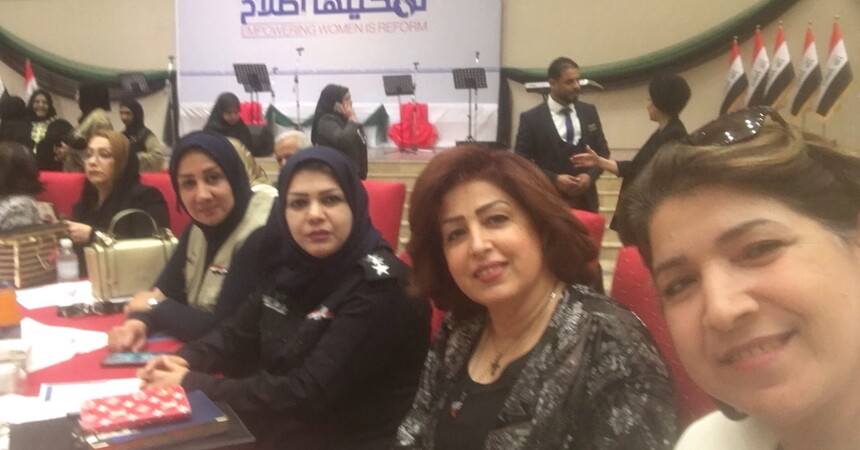 • السيدة أخلاص كامل بهنام عضو مجلس ادارة منظمة حمورابي لحقوق الانسان تشارك في المؤتمر الدولي العاشر لمناهضة العنف ضد المرأة